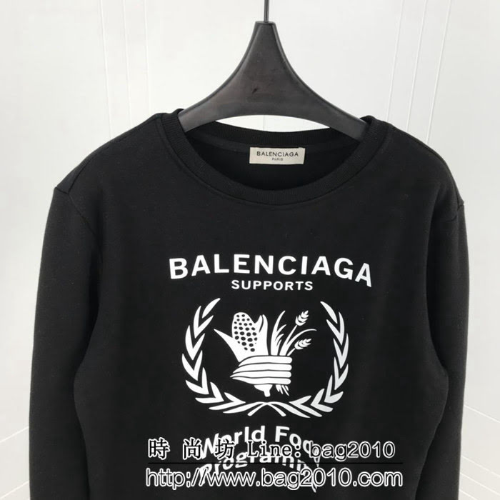 Balenciaga巴黎世家 18ss秋冬新款套頭衛衣 糧食計畫署系列圖案 定制純棉加絨面料 高版本男女同款 ydi2062